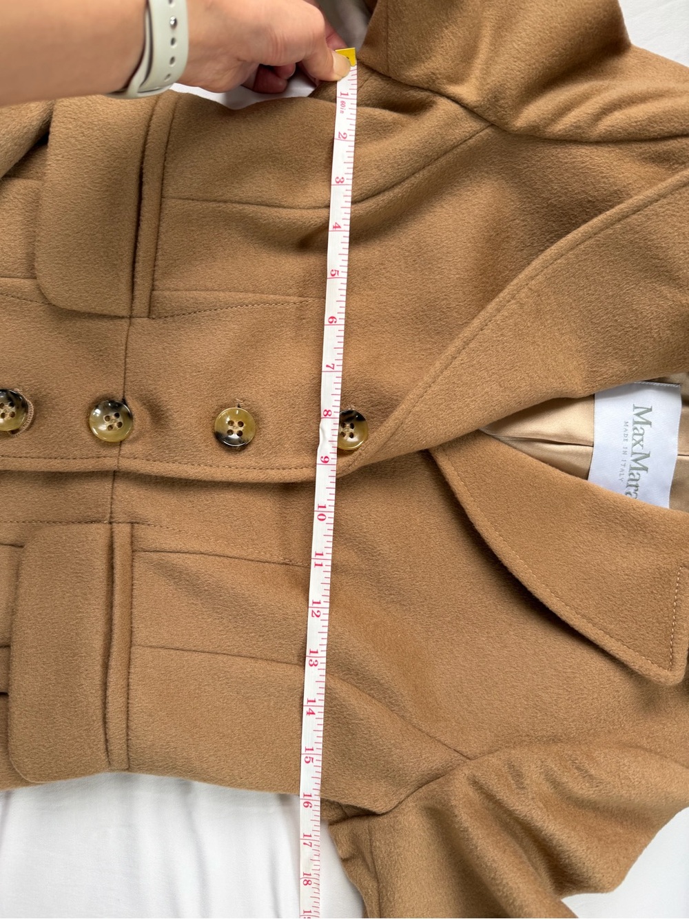 MaxMara Camel Virgin Wool Angora Tailored Coat US 4 IT 38 - Picture 8 of 11